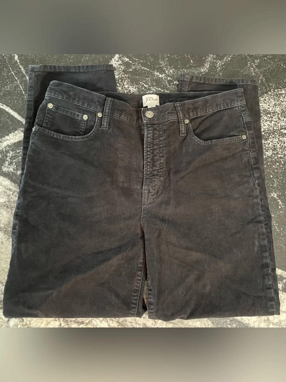 J. Crew Men's Black Corduroy Straight-Leg Pants